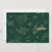 Groen & Goud Aangepaste Foto Kerstvakantie Kaart (Achterkant)