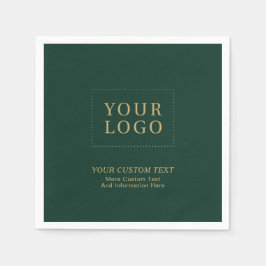 Groen & Goud | Aangepaste zakelijke Logo Promotie Servet