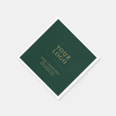 Groen & Goud | Aangepaste zakelijke Logo Promotie Servet (Hoek)