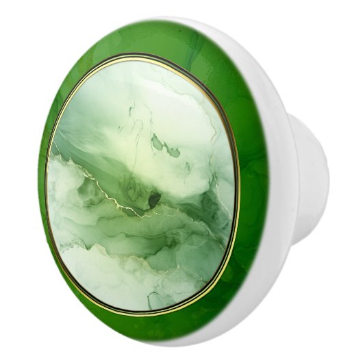 Groen Goud Abstract Aangepaste Foto Keramische Knop (Rechts)