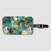 Groen Goud Abstract Bagagelabel (Voorkant (horizontaal))