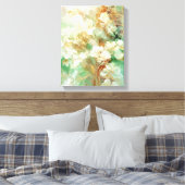 Groen & Goud Abstract Bloemen Canvas Muurkunst (Insitu (Slaapkamer))