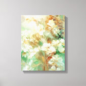 Groen & Goud Abstract Bloemen Canvas Muurkunst (Voorkant)