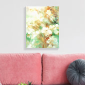 Groen & Goud Abstract Bloemen Canvas Muurkunst Afdruk (Insitu (Woonkamer))