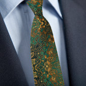 Groen Goud Abstract Patroon Stropdas