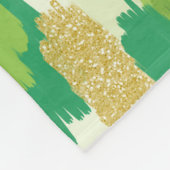 Groen Goud Abstract Penseelstreken Patroon Fleece Deken (Hoek)