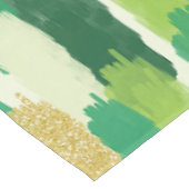 Groen Goud Abstract Penseelstreken Patroon Tafelkleed (Gekanteld)