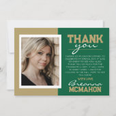 Groen & Goud Afstuderen 2 Foto Dank u Kaart (Voorkant)