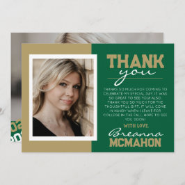 Groen & Goud Afstuderen 2 Foto Dank u Kaart