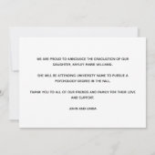 Groen Goud Afstuderen Foto 2025 Afstuderen Aankondiging (Achterkant)