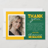 Groen & Goud Afstuderen Foto Dank u Kaart (Voorkant)