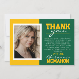 Groen & Goud Afstuderen Foto Dank u Kaart