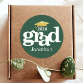 Groen Goud Afstuderen Vet Typografie Modern Ronde Sticker