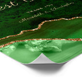 Groen Goud Agaat Bruiloft Poster (Hoek)