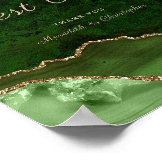Groen Goud Agaat Bruiloft Poster (Hoek)
