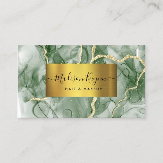 Groen Goud Agaat Visitekaartje (Voorkant)
