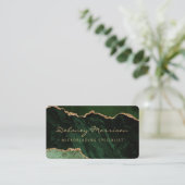 Groen Goud Agate Microblading Afgerond Visitekaartje (Staand voorkant)