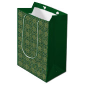 Groen & Goud Arabesque Gift Bag Medium Cadeauzakje (Voorkant Gekanteld)