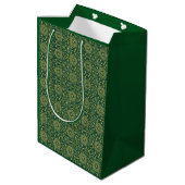 Groen & Goud Arabesque Gift Bag Medium Cadeauzakje (Achterkant Gekanteld)