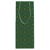 Groen & Goud Arabesque Gift Bag Wijn Cadeautas (Achterkant)