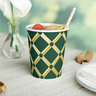 Groen & Goud Arabisch geïnspireerde Paper Cup Papieren Bekers