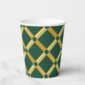Groen & Goud Arabisch geïnspireerde Paper Cup Papieren Bekers (Achterkant)