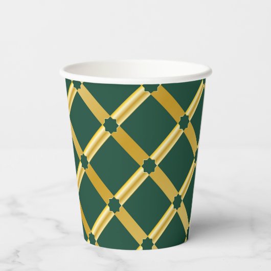 Groen & Goud Arabisch geïnspireerde Paper Cup Papieren Bekers