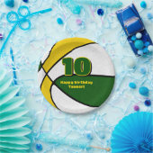 Groen Goud Basketbal Meisjes Jongens Sportfeest Papieren Bordje (Feest)