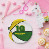 Groen Goud Basketbal Meisjes Jongens Sportfeest Papieren Bordje (Feest)