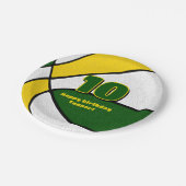 Groen Goud Basketbal Meisjes Jongens Sportfeest Papieren Bordje (Gekanteld)