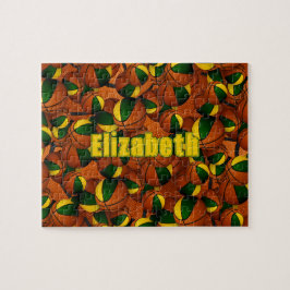 Groen goud basketbal meisjes jongens team kleuren legpuzzel