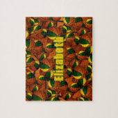 Groen goud basketbal meisjes jongens team kleuren legpuzzel (Verticaal)