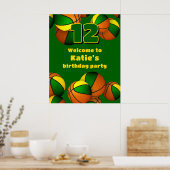 Groen Goud Basketbal Team Kleuren Feest Welkom Poster (Keuken)