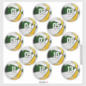 Groen Goud Basketbal Team Kleurt 13 Atleten Sticker (Vel)