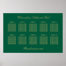 Groen Goud Beige 10 Tafel Stoelen Chart Poster