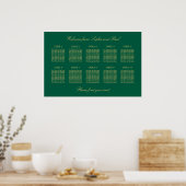 Groen Goud Beige 10 Tafel Stoelen Chart Poster (Keuken)
