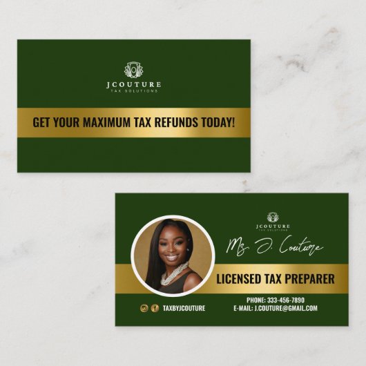 Groen & Goud Belastingbereider Boekhouding Visitek Visitekaartje (Voorkant / Achterkant)