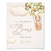 Groen Goud Beren ballonnen raden hoeveel Beren ond Foto Afdruk (Voorkant)