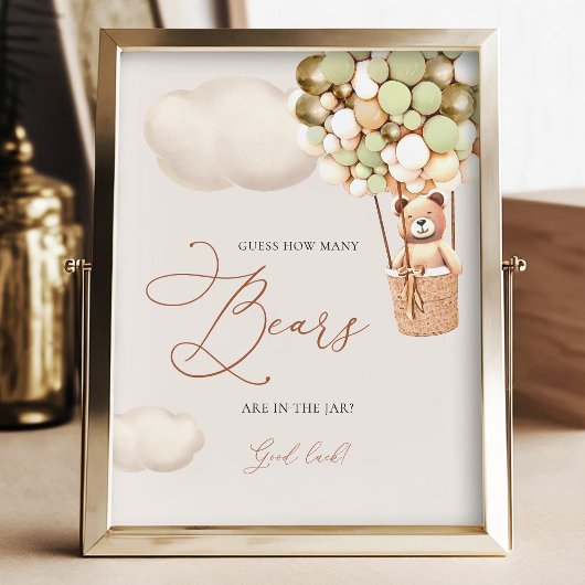 Groen Goud Beren ballonnen raden hoeveel Beren ond Foto Afdruk