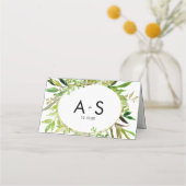 Groen & Goud Blad Ingelijste bladeren Tafelnummer Plaatskaartje (Achterkant)