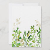 Groen & Goud Blad Ingelijste Uitnodiging van het H (Achterkant)