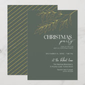 Groen & Goud Blad Kerstfeest Kaart (Voorkant / Achterkant)