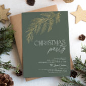 Groen Goud Blad Modern Kerstfeest Vakantie Kaart