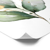 Groen & goud blad Rehearsal Diner Bord Poster (Hoek)