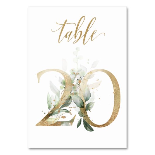 Groen & goud blad, Tafel 20, Tafelnummer (Voorkant)