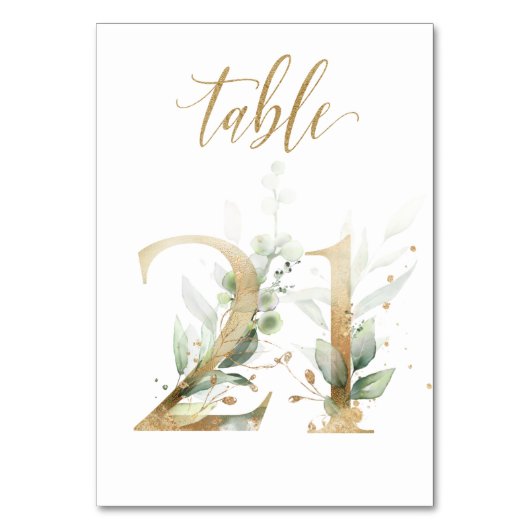 Groen & goud blad, Tafel 21, Tafelnummer (Achterkant)