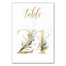 Groen & goud blad, Tafel 21, Tafelnummer