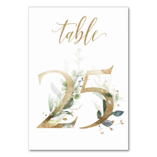 Groen & goud blad, Tafel 25, Tafelnummer (Voorkant)