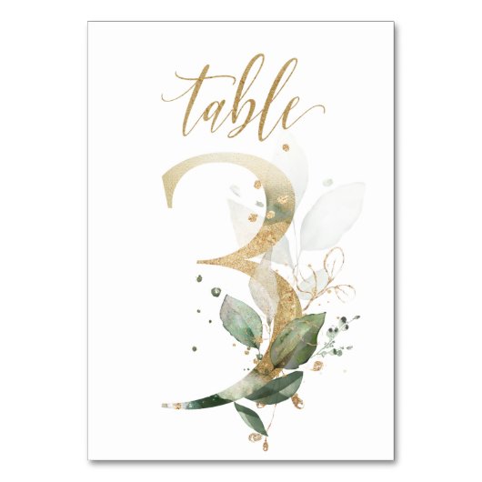 Groen & goud blad, Tafel 3, Tafelnummer (Voorkant)