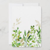 Groen & Goud Blad Vrijgezellenfeest Uitnodiging (Achterkant)